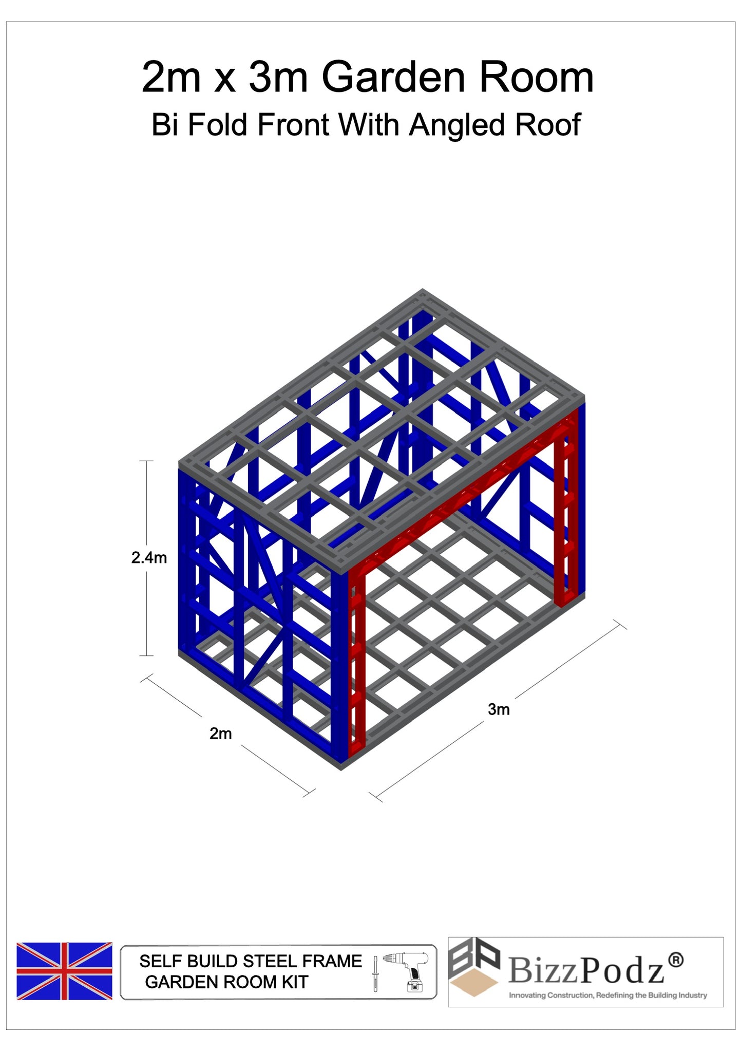2m x 3m Garden Room frame