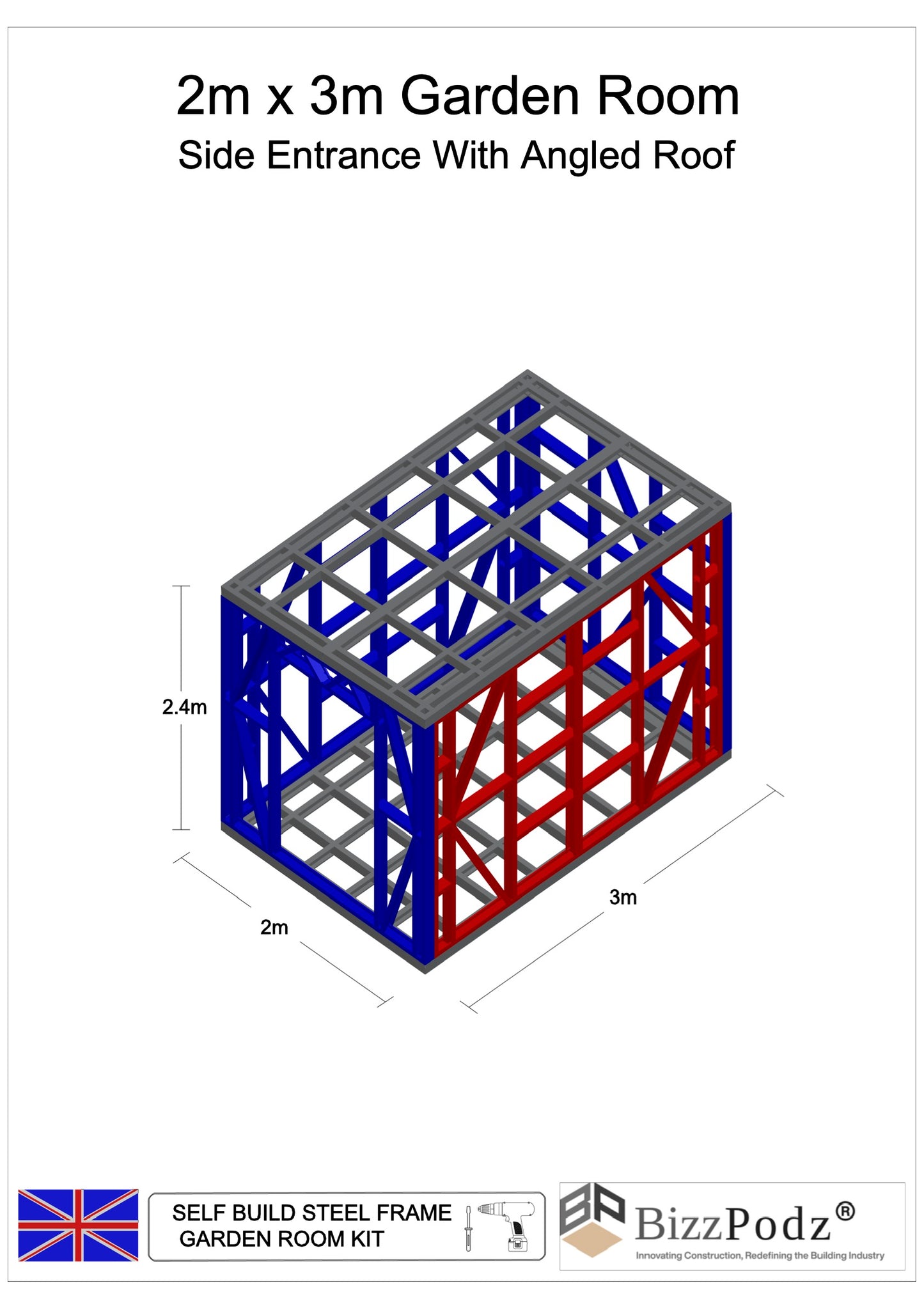2m x 3m Garden Room frame