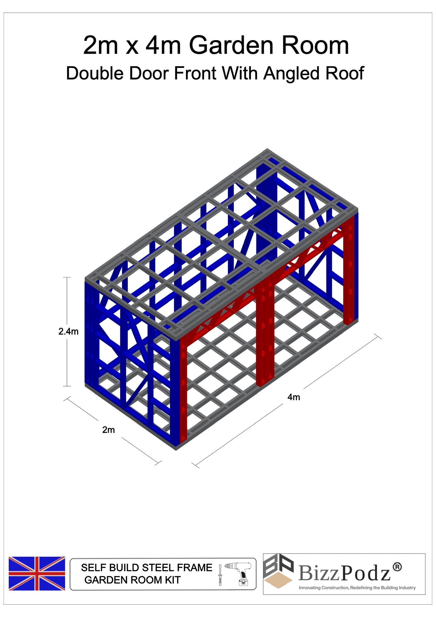 2m x 4m Garden Room frame