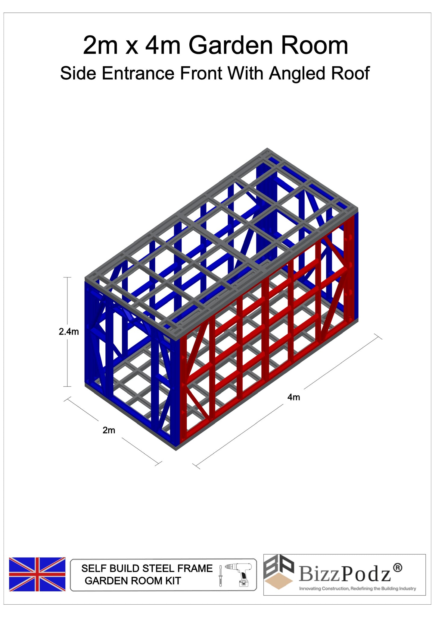 2m x 4m Garden Room frame