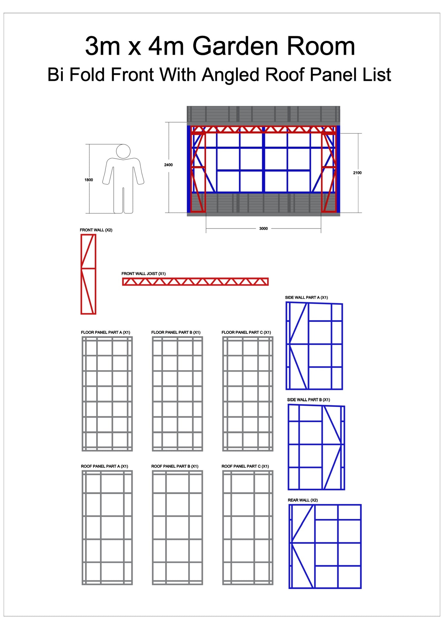 3m x 4m Garden Room frame