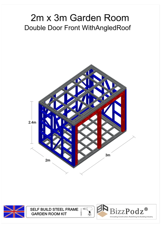 2m x 3m Garden Room frame