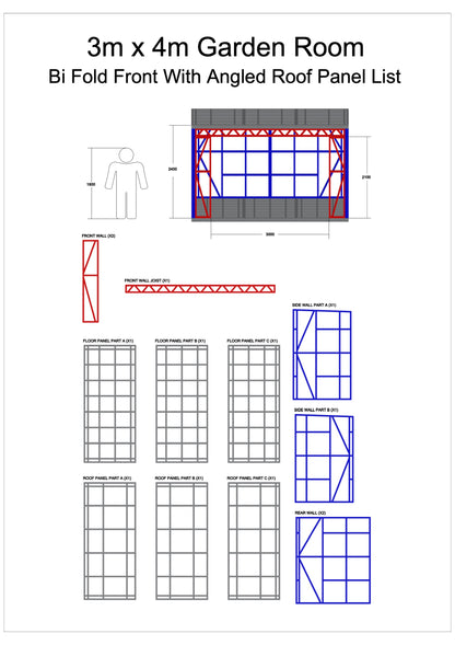 3m x 4m Garden Room frame